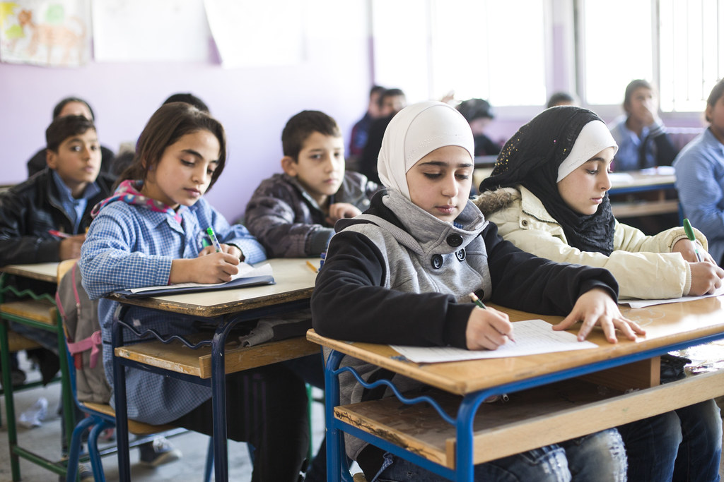 Syrian refugees at an education centre in Lebanon. Credit DFID - UK Department for International Development